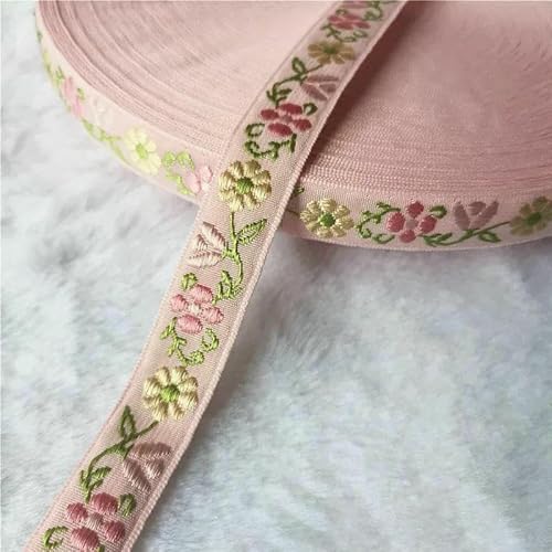5 Yards 10–25 mm Glitzer-Jacquardband mit glänzenden Blumen für DIY-Haarschmuck, Röcke, Haustierhalsbänder, Zubehör – 25 18 mm – 50 Yards von AYHTUD