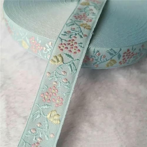 5 Yards 10–25 mm Glitzer-Jacquardband mit glänzenden Blumen für DIY-Haarschmuck, Röcke, Haustierhalsbänder, Zubehör – 43 25 mm – 50 Yards von AYHTUD