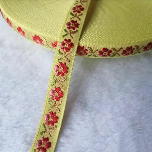5 Yards 10–25 mm glitzerndes, glänzendes Jacquardband mit Blumen für DIY-Haarschmuck, Röcke, Haustierhalsbänder, Zubehör-04 13,0 mm-5 Yards von AYHTUD