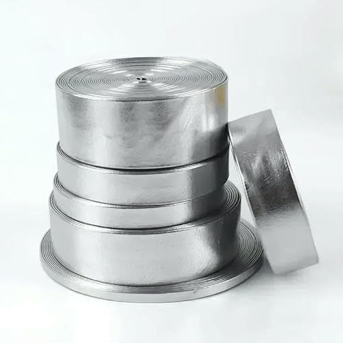 5 m, 5–50 mm, synthetisches PU-Leder, Spitzenband, dekorative Bänder zum Nähen von Schleifen, Zopfbändern, Bastelmaterialien, Metall, Silber, 20 mm von AYHTUD