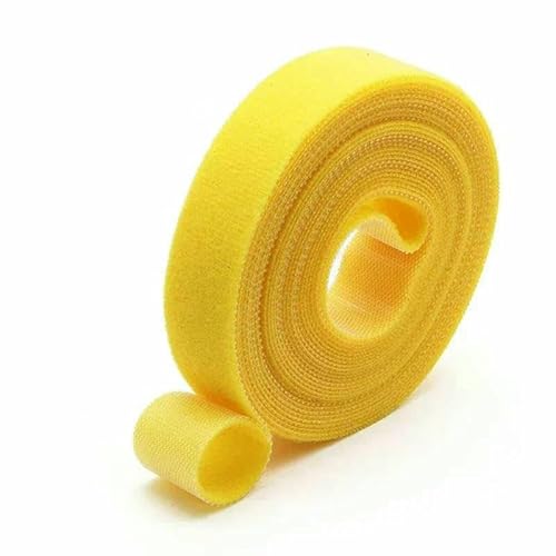 5 m/Rolle Kabelbinder, wiederverwendbares Schlaufenbündel, selbstklebender Befestigungsclip, Drahthalter, Management, DIY-Zubehör, Nylonband-Organizer, Gelb x 1 Rolle, Breite 15 mm von AYHTUD