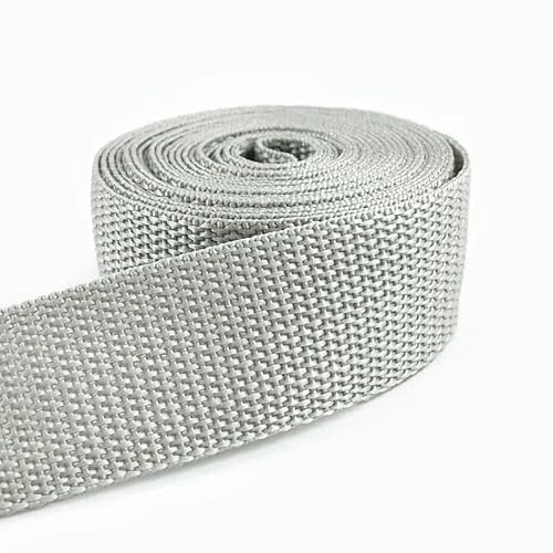 5 m 20–50 mm Nylon-Gurtbandrolle, meterweise, 1,1 mm dickes Polyesterband zum Nähen von Schlingen, Beschneiden von Schrägbändern, Zubehör – 9 Hellgrau – 50 mm 5 m 20–50 mm Nylon-Gurtbandrolle, meterweise, 1,1 mm dickes Polyesterband zum Nähen von Schlingen, Beschneiden von Schrägbändern, Zubehör – 9 Hellgrau – 50 mm von AYHTUD