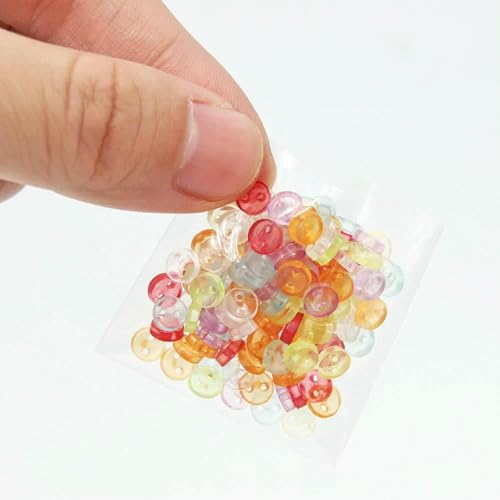 5 mm Mini-Knöpfe, transparent, bunt, winzige Harzknöpfe zum Basteln, Scrapbooking, DIY, Puppen, Kleidung, Kleidungsstück, Nähzubehör, Gelb, 300 Stück 5 mm Mini-Knöpfe, transparent, bunt, winzige Harzknöpfe zum Basteln, Scrapbooking, DIY, Puppen, Kleidung, Kleidungsstück, Nähzubehör, Gelb, 300 Stück von AYHTUD