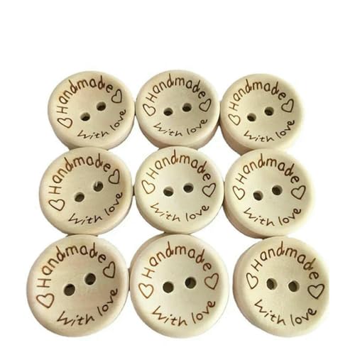 50/100 Stück handgefertigte Holzknöpfe 15/20/25 mm runde Holzknöpfe zum Nähen, Bulk-DIY-Bastelarbeiten, Liebesknöpfe für Kleidungszubehör - mit Liebe 20 mm - 50 Stück 50/100 Stück handgefertigte Holzknöpfe 15/20/25 mm runde Holzknöpfe zum Nähen, Bulk-DIY-Bastelarbeiten, Liebesknöpfe für Kleidungszubehör - mit Liebe 20 mm - 50 Stück von AYHTUD