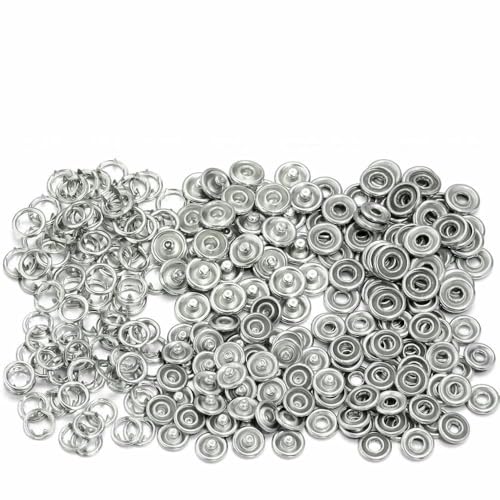 50–500 Sets Nähzangen-Druckknopf Druckklauenknöpfe Nieten Befestigungsset für DIY Kleidersäcke Basteln Nähzubehör Durchmesser 9,5 mm x 200 Sets von AYHTUD