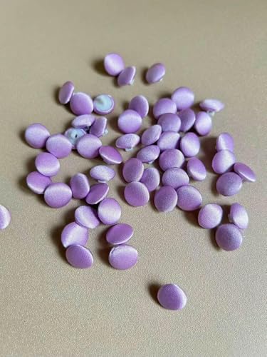 50 Stück/Los Bunte Satin-Stoffknöpfe für Hochzeitskleider, Rückenmantel, Hemd, DIY-Kleidungsdekoration (1 m Schnallenseil in gleicher Farbe senden) - Violett - Durchmesser 1,1 cm von AYHTUD
