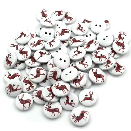 50 Stück 15 mm 2-Loch-Knopf Farbdruck Runde Holzknöpfe Nähen Scrapbooking Dekor Kartenherstellung DIY-Knöpfe für Kleidung-C04-15 mm von AYHTUD