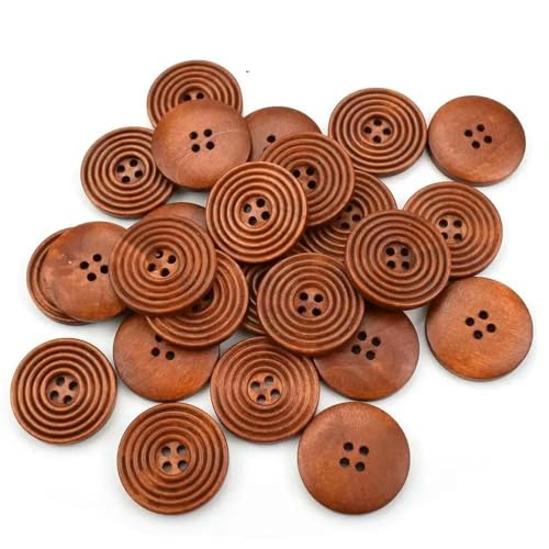 50 Stück 15 mm 2-Loch-Knopf Farbdruck Runde Holzknöpfe Nähen Scrapbooking Dekor Kartenherstellung DIY-Knöpfe für Kleidung-D04-15 mm von AYHTUD