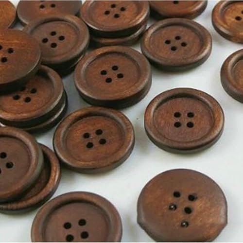 50 Stück 15 mm runde Holzknöpfe, zum Nähen, Scrapbooking, Basteln, von AYHTUD