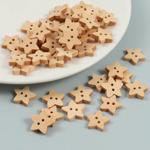 50 Stück 2 Löcher Naturfarbe Schmetterling Tier Blume Holzknöpfe für Handarbeiten Basteln Scrapbooking DIY Nähzubehör-Stern-50 STÜCK 50 Stück 2 Löcher Naturfarbe Schmetterling Tier Blume Holzknöpfe für Handarbeiten Basteln Scrapbooking DIY Nähzubehör-Stern-50 STÜCK von AYHTUD