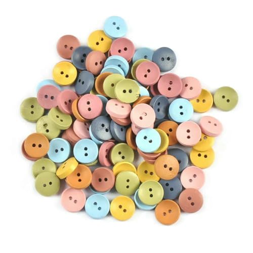 50 Stück 2 Löcher Runde Holzknöpfe in gemischten Farben für Sammelalben, Basteln, Nähzubehör, Heimdekoration, Handarbeit, 15/20/25 mm - 25 mm 50 Stück 2 Löcher Runde Holzknöpfe in gemischten Farben für Sammelalben, Basteln, Nähzubehör, Heimdekoration, Handarbeit, 15/20/25 mm - 25 mm von AYHTUD