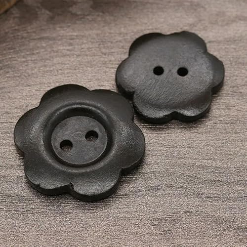 50 Stück DIY Holzknöpfe Nähzubehör Handgefertigte Holzhandwerk Kleidung Pullover Dekoration 2 Löcher Holz Vintage Knopf-C Stil 50 Stück-25 mm von AYHTUD