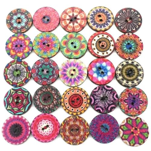 50 Stück Holzknöpfe, 15 mm, 20 mm, 25 mm, Blumenmuster, süße Holzknöpfe für Kinder, Massennäh-Botoes, Bastelzubehör, Scrapbooking, A04-25MM 50 Stück Holzknöpfe, 15 mm, 20 mm, 25 mm, Blumenmuster, süße Holzknöpfe für Kinder, Massennäh-Botoes, Bastelzubehör, Scrapbooking, A04-25MM von AYHTUD
