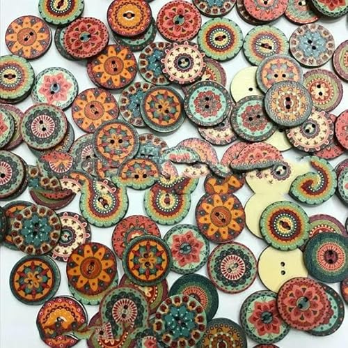 50 Stück Holzknöpfe, 15 mm, 20 mm, 25 mm, Blumenmuster, süße Holzknöpfe für Kinder, Massennäh-Botoes, Bastelzubehör, Scrapbooking, A08-25MM 50 Stück Holzknöpfe, 15 mm, 20 mm, 25 mm, Blumenmuster, süße Holzknöpfe für Kinder, Massennäh-Botoes, Bastelzubehör, Scrapbooking, A08-25MM von AYHTUD