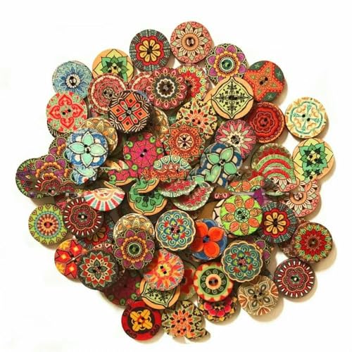 50 Stück Holzknöpfe, 15 mm, 20 mm, 25 mm, Blumenmuster, süße Holzknöpfe für Kinder, Massennäh-Botoes, Bastelzubehör, Scrapbooking, A11-25MM 50 Stück Holzknöpfe, 15 mm, 20 mm, 25 mm, Blumenmuster, süße Holzknöpfe für Kinder, Massennäh-Botoes, Bastelzubehör, Scrapbooking, A11-25MM von AYHTUD