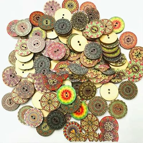 50 Stück Holzknöpfe, 15 mm, 20 mm, 25 mm, Blumenmuster, süße Holzknöpfe für Kinder, Massennäh-Botoes, Bastelzubehör, Scrapbooking, A13-25MM 50 Stück Holzknöpfe, 15 mm, 20 mm, 25 mm, Blumenmuster, süße Holzknöpfe für Kinder, Massennäh-Botoes, Bastelzubehör, Scrapbooking, A13-25MM von AYHTUD