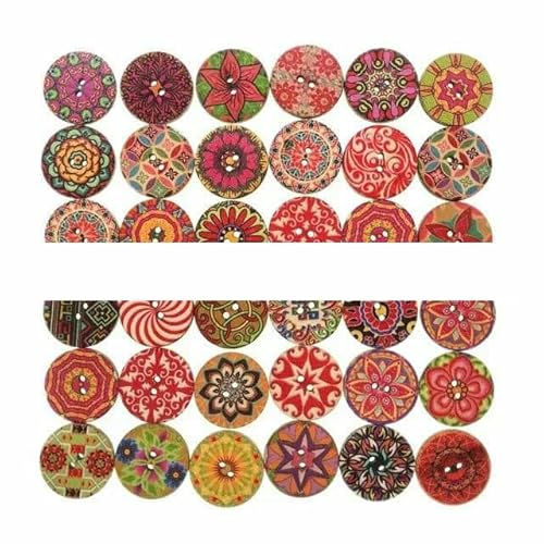 50 Stück Holzknöpfe, 15 mm, 20 mm, 25 mm, Blumenmuster, süße Holzknöpfe für Kinder, Massennäh-Botoes, Bastelzubehör, Scrapbooking, A16-20MM 50 Stück Holzknöpfe, 15 mm, 20 mm, 25 mm, Blumenmuster, süße Holzknöpfe für Kinder, Massennäh-Botoes, Bastelzubehör, Scrapbooking, A16-20MM von AYHTUD