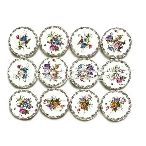 50 Stück Holzknöpfe, 15 mm, 20 mm, 25 mm, Blumenmuster, süße Holzknöpfe für Kinder, Massennäh-Botoes, Bastelzubehör, Scrapbooking, A22-25MM von AYHTUD