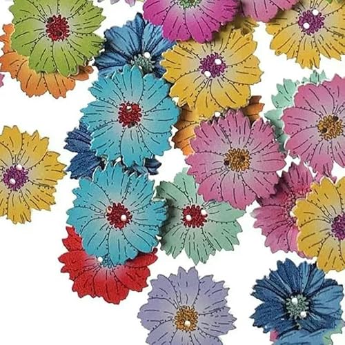 50 Stück Holzknöpfe, 15 mm, 20 mm, 25 mm, Blumenmuster, süße Holzknöpfe für Kinder, Massennäh-Botoes, Bastelzubehör, Scrapbooking, A28-20MM 50 Stück Holzknöpfe, 15 mm, 20 mm, 25 mm, Blumenmuster, süße Holzknöpfe für Kinder, Massennäh-Botoes, Bastelzubehör, Scrapbooking, A28-20MM von AYHTUD