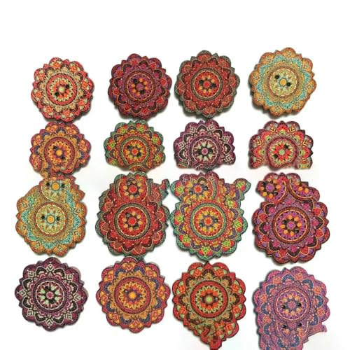 50 Stück Holzknöpfe, 15 mm, 20 mm, 25 mm, Blumenmuster, süße Holzknöpfe für Kinder, Massennäh-Botoes, Bastelzubehör, Scrapbooking, C21-20MM 50 Stück Holzknöpfe, 15 mm, 20 mm, 25 mm, Blumenmuster, süße Holzknöpfe für Kinder, Massennäh-Botoes, Bastelzubehör, Scrapbooking, C21-20MM von AYHTUD