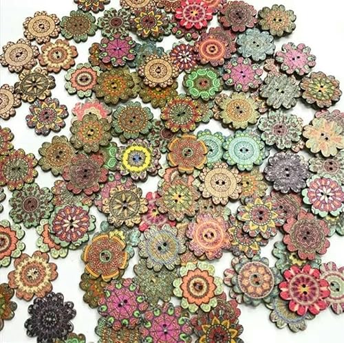 50 Stück Holzknöpfe, 15 mm, 20 mm, 25 mm, Blumenmuster, süße Holzknöpfe für Kinder, Massennäh-Botoes, Bastelzubehör, Scrapbooking, C22-15MM 50 Stück Holzknöpfe, 15 mm, 20 mm, 25 mm, Blumenmuster, süße Holzknöpfe für Kinder, Massennäh-Botoes, Bastelzubehör, Scrapbooking, C22-15MM von AYHTUD