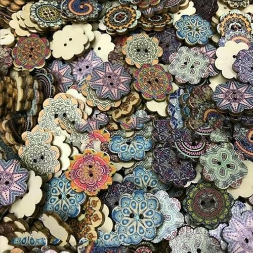 50 Stück Holzknöpfe, 15 mm, 20 mm, 25 mm, Blumenmuster, süße Holzknöpfe für Kinder, Massennäh-Botoes, Bastelzubehör, Scrapbooking, C23-20MM 50 Stück Holzknöpfe, 15 mm, 20 mm, 25 mm, Blumenmuster, süße Holzknöpfe für Kinder, Massennäh-Botoes, Bastelzubehör, Scrapbooking, C23-20MM von AYHTUD
