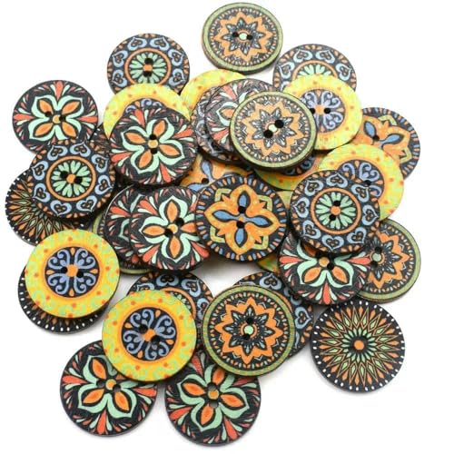 50 Stück Holzknöpfe, 15 mm, 20 mm, 25 mm, Blumenmuster, süße Holzknöpfe für Kinder, Massennäh-Botoes, Bastelzubehör, Scrapbooking-A01-20MM 50 Stück Holzknöpfe, 15 mm, 20 mm, 25 mm, Blumenmuster, süße Holzknöpfe für Kinder, Massennäh-Botoes, Bastelzubehör, Scrapbooking-A01-20MM von AYHTUD