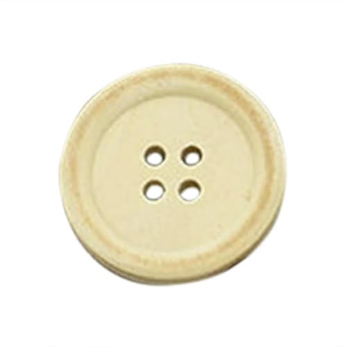 50 Stück Holzknöpfe, natürliche Farbe, rund, 4 Löcher, Knöpfe zum Nähen, Scrapbooking, 50 Stück, 15 mm von AYHTUD