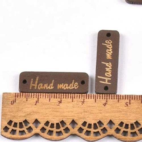 50 Stück gemischte Holzknöpfe "Handgemacht"-Anhänger zum Nähen von Kleidung, Schuhen, Holzanhänger, DIY, handgefertigt, Scrapbooking, Basteln, Dekor, Zubehör-mt074 50 Stück gemischte Holzknöpfe "Handgemacht"-Anhänger zum Nähen von Kleidung, Schuhen, Holzanhänger, DIY, handgefertigt, Scrapbooking, Basteln, Dekor, Zubehör-mt074 von AYHTUD