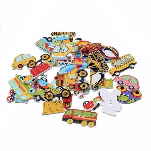 50 Stück gemischte Stile 2 Löcher Holzknöpfe für Kleidung Nähen Basteln Scrapbooking Bastelknöpfe DIY Bekleidungszubehör-B02277-11 von AYHTUD