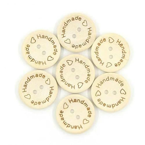 50 Stück handgefertigt mit Liebe Holzknöpfe Naturfarbe Garnmuster rund Nähknopf für Kleidung Scrapbooking – handgefertigt 25 mm 50 Stück handgefertigt mit Liebe Holzknöpfe Naturfarbe Garnmuster rund Nähknopf für Kleidung Scrapbooking – handgefertigt 25 mm von AYHTUD