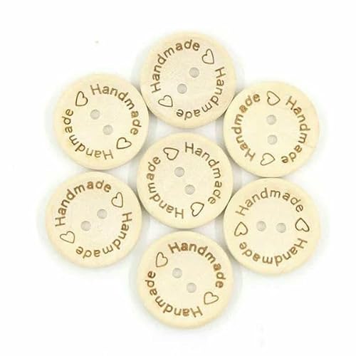 50 Stück handgefertigt mit Liebe Holzknöpfe Naturfarbe Garnmuster rund Nähknopf für Kleidung Scrapbooking – handgefertigt 25 mm 50 Stück handgefertigt mit Liebe Holzknöpfe Naturfarbe Garnmuster rund Nähknopf für Kleidung Scrapbooking – handgefertigt 25 mm von AYHTUD