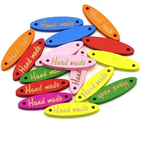 50 Stück rote Herz-Dekoknöpfe mit 2 Löchern, Holzknöpfe für Kleidung, Liebe, Bastelbedarf, DIY-Taschen, Nähen und Handarbeiten, 15 x 13,0 mm, 07 von AYHTUD