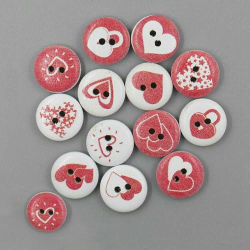 50 Stück rote Herz-Holzknöpfe mit 2 Löchern, dekorative Knöpfe für Kleidung, Nähzubehör, Handarbeiten, Scrapbooking, DIY-Zubehör, 7 50 Stück rote Herz-Holzknöpfe mit 2 Löchern, dekorative Knöpfe für Kleidung, Nähzubehör, Handarbeiten, Scrapbooking, DIY-Zubehör, 7 von AYHTUD