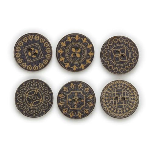 50 Stück runde Holzknöpfe im Retro-Vintage-Print-Stil, für Handarbeit, Nähen, Scrapbooking, Kleidung, Basteln, Zubehör, Karten, 15–25 mm, 15 mm 50 Stück runde Holzknöpfe im Retro-Vintage-Print-Stil, für Handarbeit, Nähen, Scrapbooking, Kleidung, Basteln, Zubehör, Karten, 15–25 mm, 15 mm von AYHTUD