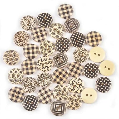 50 Stück runde Holzknöpfe mit 2 Löchern in gemischten Farben zum Nähen von Kleidung, Zubehör, Basteln, Scrapbooking, DIY, Kinderbekleidung, Zubehör, 18 mm, M2643 50 Stück runde Holzknöpfe mit 2 Löchern in gemischten Farben zum Nähen von Kleidung, Zubehör, Basteln, Scrapbooking, DIY, Kinderbekleidung, Zubehör, 18 mm, M2643 von AYHTUD