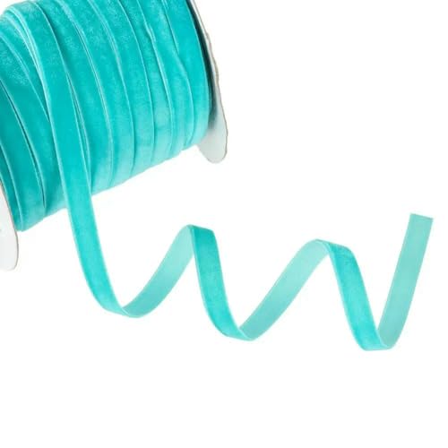50 Yards 10 mm Party Bouquet Decor Beflockung Seidensamtband Geschenkband Verpackungsband-Seegrün 50 Yards 10 mm Party Bouquet Decor Beflockung Seidensamtband Geschenkband Verpackungsband-Seegrün von AYHTUD