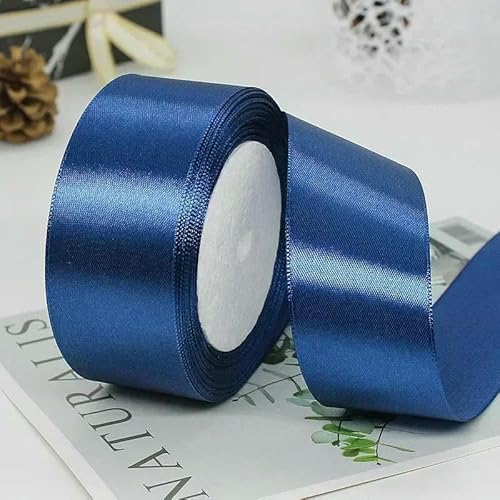6/10/15/20/25/40/50 mm, 25 Yards/Rolle, Satinbänder für Hochzeit, Weihnachtsfeier, Dekoration, handgefertigt, DIY, Schleife, Basteln, Kartenverpackung, dunkelblau, Band 50 mm 6/10/15/20/25/40/50 mm, 25 Yards/Rolle, Satinbänder für Hochzeit, Weihnachtsfeier, Dekoration, handgefertigt, DIY, Schleife, Basteln, Kartenverpackung, dunkelblau, Band 50 mm von AYHTUD