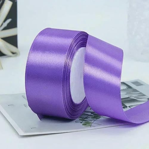6/10/15/20/25/40/50 mm, 25 Yards/Rolle, Satinbänder für Hochzeit, Weihnachtsfeier, Dekoration, handgefertigt, DIY, Schleife, Basteln, Kartenverpackung, lila, Band 50 mm 6/10/15/20/25/40/50 mm, 25 Yards/Rolle, Satinbänder für Hochzeit, Weihnachtsfeier, Dekoration, handgefertigt, DIY, Schleife, Basteln, Kartenverpackung, lila, Band 50 mm von AYHTUD
