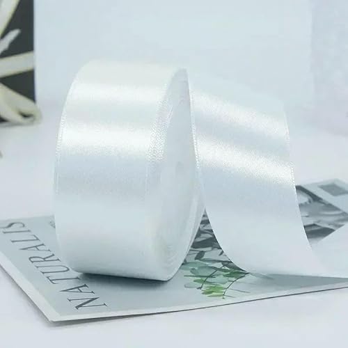 6/10/15/20/25/40/50 mm, 25 Yards/Rolle, Satinbänder für Hochzeit, Weihnachtsfeier, Dekoration, handgefertigt, DIY, Schleife, Basteln, Kartenverpackung, weiß, Band 50 mm 6/10/15/20/25/40/50 mm, 25 Yards/Rolle, Satinbänder für Hochzeit, Weihnachtsfeier, Dekoration, handgefertigt, DIY, Schleife, Basteln, Kartenverpackung, weiß, Band 50 mm von AYHTUD