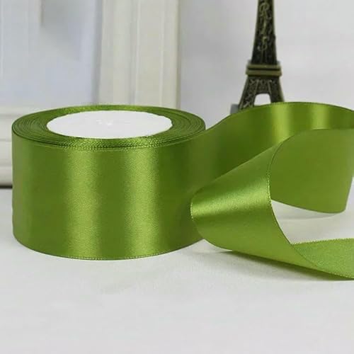 6/10/15/20/25/40/50 mm rosa Satinbänder Weihnachten Halloween Neujahr Festival Hochzeit Geschenkband DIY Bastelstoff-Armeegrün-15 mm von AYHTUD