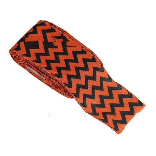 6,3 cm Halloween-Band mit Drahtrand für Partyverpackungen, Dekoration, DIY-Basteln-HF13-2 Yards (1,8 Meter) von AYHTUD
