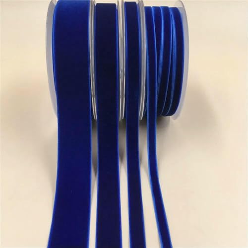 6/9/15/25 mm einseitiges Samtband für handgefertigte Blumenstraußverpackungen, Heimparty-Dekoration, Weihnachtssamtband, Königsblau V014, 15 mm x 91,4 m von AYHTUD