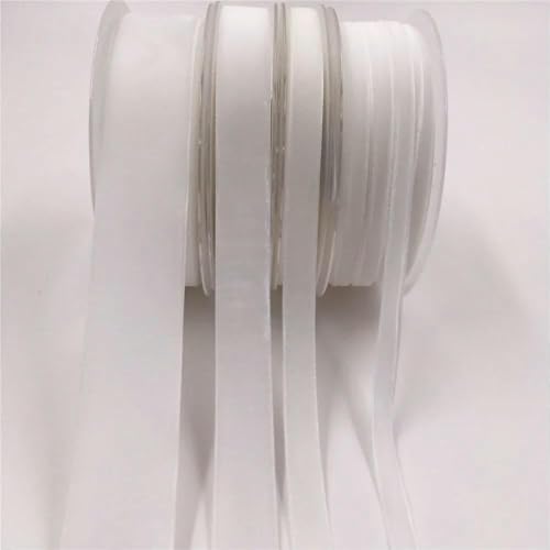 6/9/15/25 mm einseitiges Samtband für handgefertigte Blumenstraußverpackungen, Heimparty-Dekoration, Weihnachtssamtband, Weiß V030, 25 mm x 25 Yards 6/9/15/25 mm einseitiges Samtband für handgefertigte Blumenstraußverpackungen, Heimparty-Dekoration, Weihnachtssamtband, Weiß V030, 25 mm x 25 Yards von AYHTUD