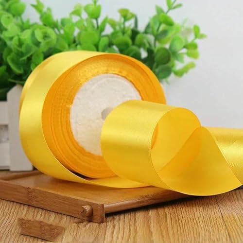6-10-15-20-25-40-50 mm Satinbänder für Weihnachten, Halloween, Hochzeit, Geburtstag, Party, Schachtel, Geschenkband, DIY, handgefertigter Bastelstoff, Goldgelb, Breite 15 mm 6-10-15-20-25-40-50 mm Satinbänder für Weihnachten, Halloween, Hochzeit, Geburtstag, Party, Schachtel, Geschenkband, DIY, handgefertigter Bastelstoff, Goldgelb, Breite 15 mm von AYHTUD