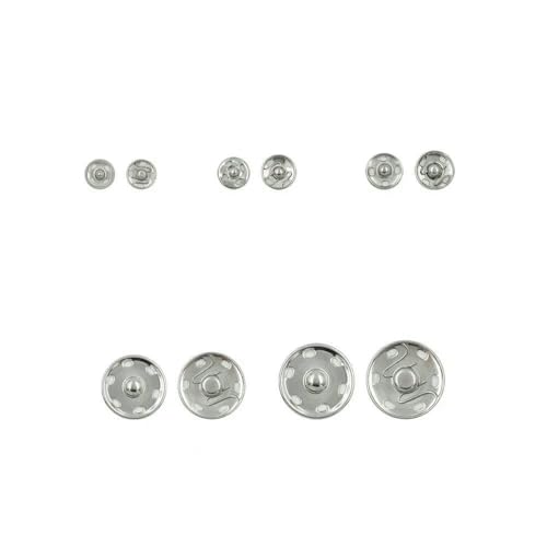 6–50 Sets Druckknöpfe zum Aufnähen, unsichtbare Metalldruckknöpfe zum Nähen von Lederwaren, Kleidung, Taschen und Kleidungsstücken, silberfarben, 12 Sets, 21 mm 6–50 Sets Druckknöpfe zum Aufnähen, unsichtbare Metalldruckknöpfe zum Nähen von Lederwaren, Kleidung, Taschen und Kleidungsstücken, silberfarben, 12 Sets, 21 mm von AYHTUD