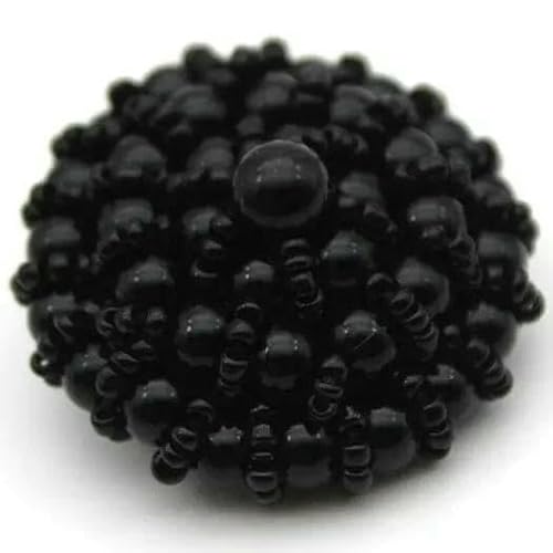 6 Stück/Los, Größe: 25–40 mm, Kronen-Perlenknöpfe, modischer Knopf, Damenanzug, Nähzubehör, Dekoration (SS-3059), Schwarz, 40 mm, 6 Stück von AYHTUD