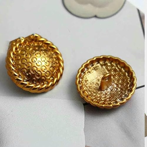 6 Stück/Los 20/23/25 mm luxuriöses Design goldene G-Buchstaben-Metallknöpfe für Mantel, Kleidungszubehör, handgefertigte DIY-Materialdekoration-Gold-25 mm von AYHTUD