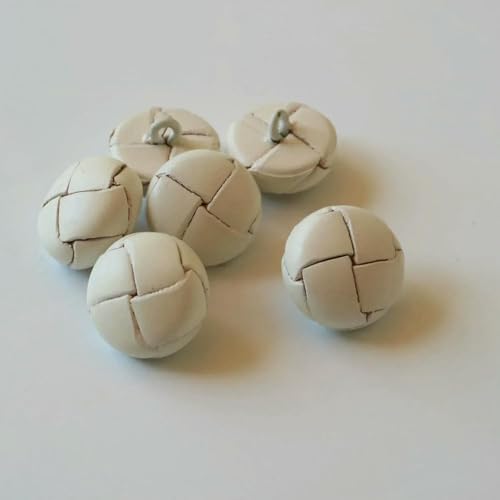 6 Stück/Los Lederbezogene Knöpfe 15/19/21/23/26mm beige schwarz braun Lederknopf für Mäntel Jacke Schnalle-Fußball weiß-15mm 6 Stück/Los Lederbezogene Knöpfe 15/19/21/23/26mm beige schwarz braun Lederknopf für Mäntel Jacke Schnalle-Fußball weiß-15mm von AYHTUD