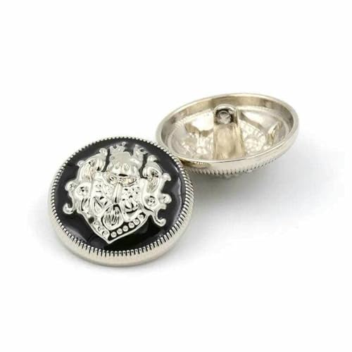 6 Stück/Set 10–28 mm hochwertige Metallknöpfe im britischen Stil für Kleidung, Mantel, Mode, Nähzubehör, Bekleidungszubehör, Silber/Schwarz, 28 mm 6 Stück/Set 10–28 mm hochwertige Metallknöpfe im britischen Stil für Kleidung, Mantel, Mode, Nähzubehör, Bekleidungszubehör, Silber/Schwarz, 28 mm von AYHTUD